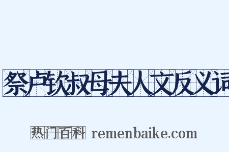 祭卢钦叔母夫人文反义词是什么意思的图片